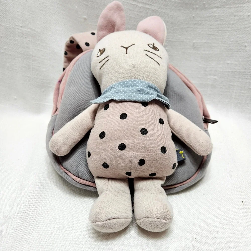moimoln Bunny‎ Backpack Harness Toddler Pink Gray Plush Safety Leash LNX2WA3H08